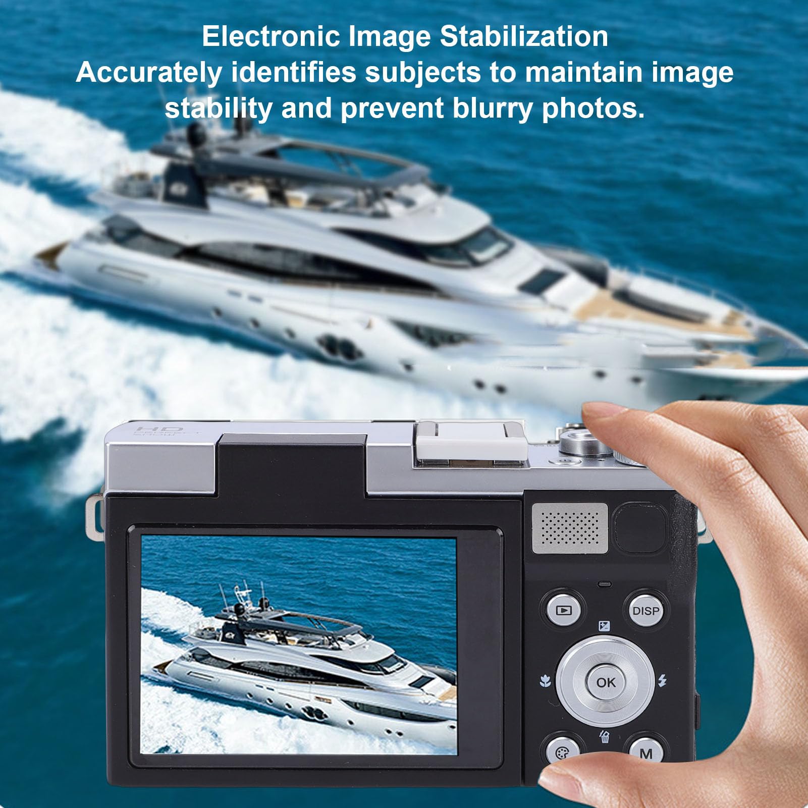 Fotocamera Digitale 4K, Fotocamera Mirrorless HD da 64 MP con Messa a Fuoco Automatica Zoom Digitale 16X e Schermo Ribaltabile da 2,88 Pollici, per Vlogging di Viaggi Fotografici (Black)