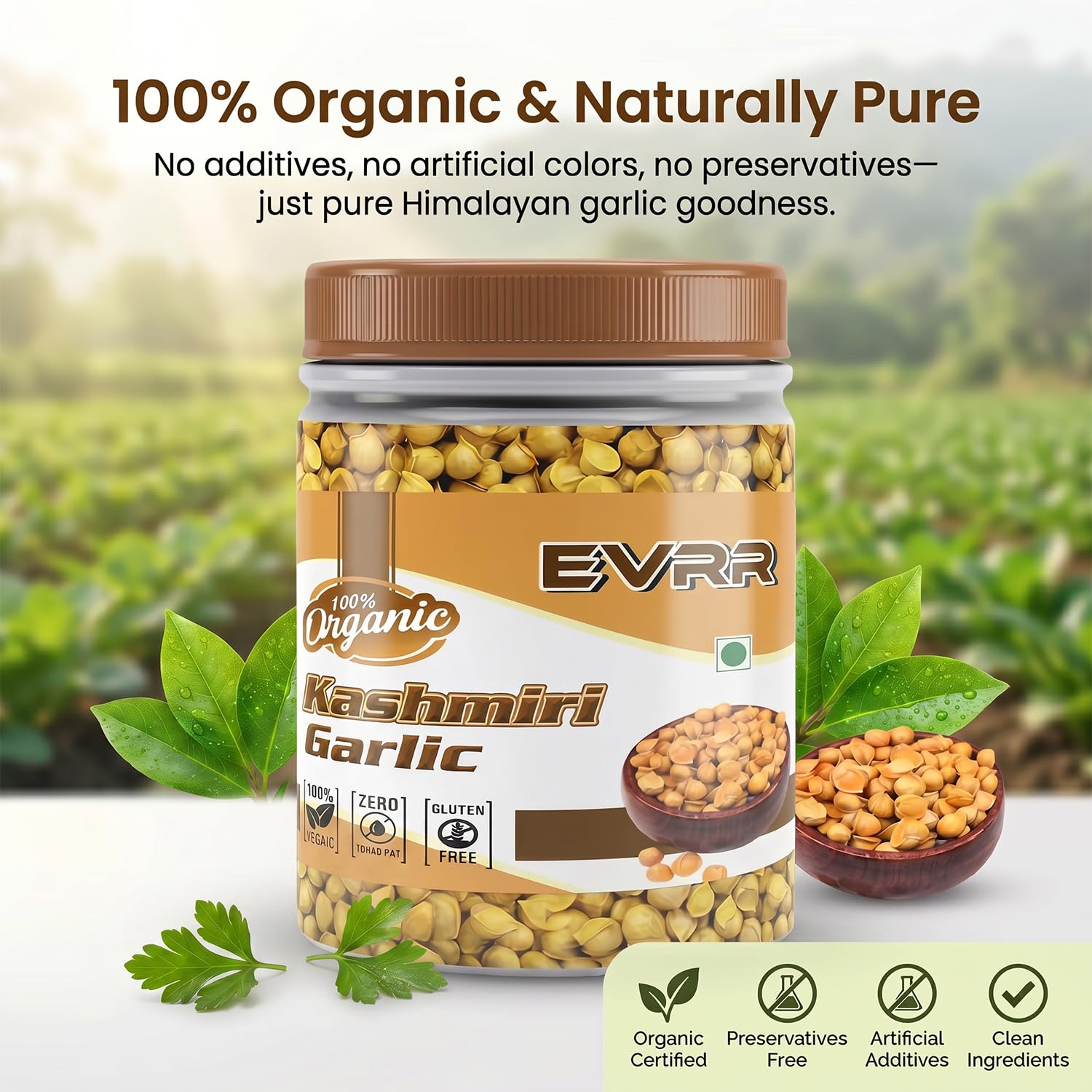 EVRR Organic Kashmiri Garlic | Himalayan Single Clove Garlic | Handpicked Ek Pothi Lehsun for Strong Immunity, Diabetes Control & Heart Health | Rich in Allicin, Vitamin B,C Selenium | Dry Lehsun (200 grams) 3