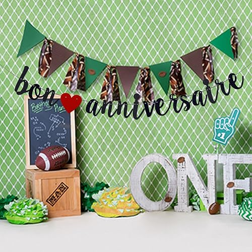 Miniatura 3 de Bon Anniversary Banner Cumpleaños Aniversario Fiesta Banderines Guirnalda Feliz Cumpleaños Fiesta Suministros / Tema Francés Celebrar Decoraciones