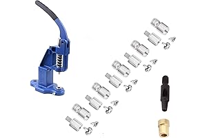 Rivet Press Machine and 5 Sets Double Cap Rivets Die Kit Professional Hand Press Machine