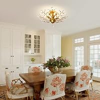 Ganeed Vintage K9 Kristály Csillár - Arany Mennyezeti Lámpa 4 Ágú E14 Foglalattal, 60cm Átmérőjű Függeszték Nappaliba, Étkezőbe 2