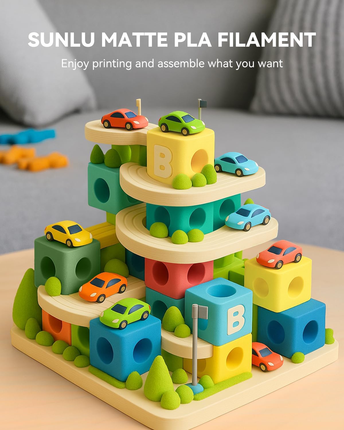 SUNLU High Speed Matte PLA Filament 4KG, Up to 600mm/s Fast 3D Printer Filament Bundle, Smooth PLA Matte Filament Fits Most FDM 3D Printers, 1KG Reusable Spool 4 Packs, Matte Black*4 - Image 5