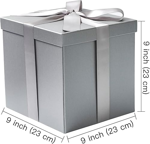 Vista 86 de RUSPEPA Caja de regalo mediana azul real con tapas, cinta y papel de seda, caja de regalo plegable perfecta para cumpleaños, graduación, día