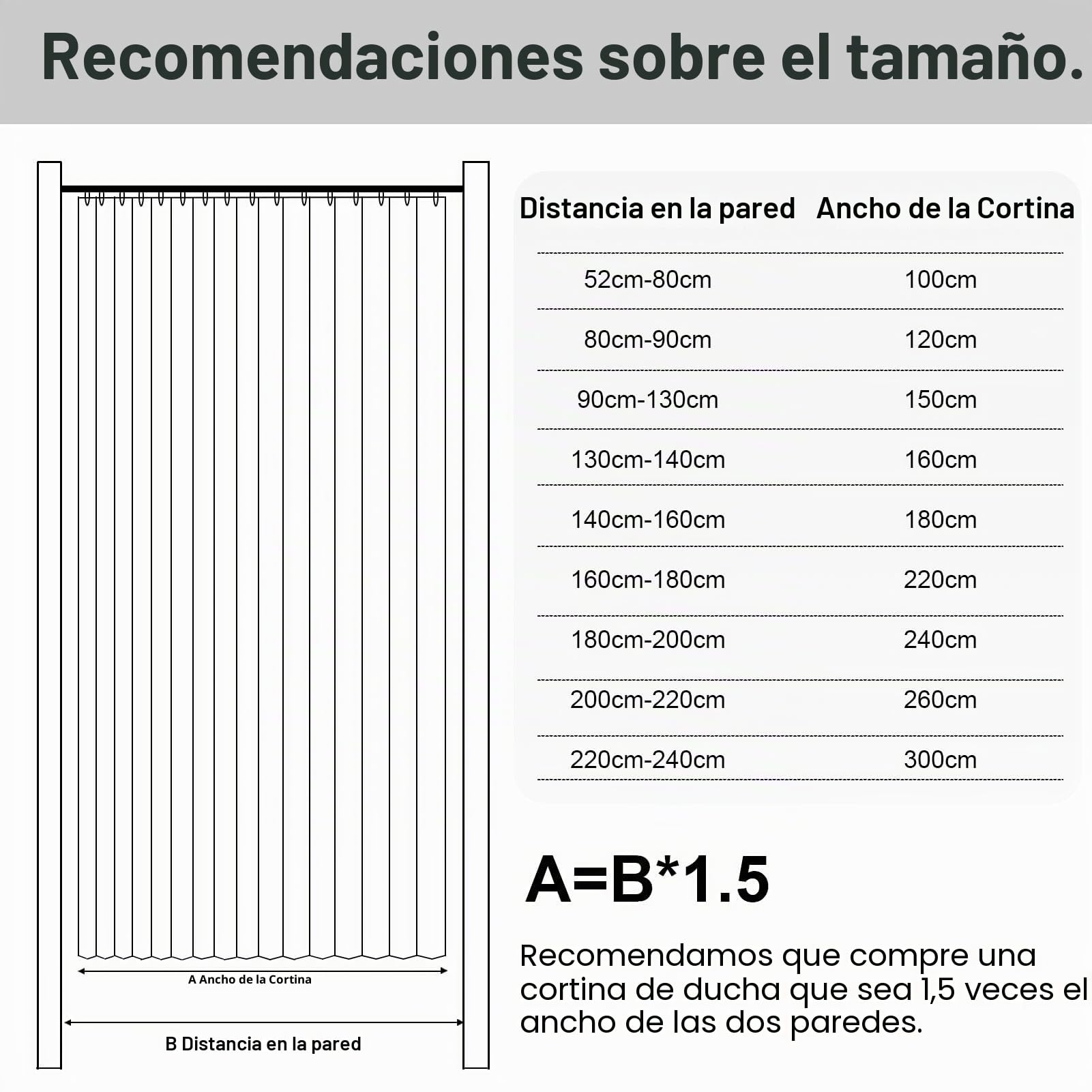 Cortina de Ducha de Tela Plegable Magnética, Beige, 180x200cm | Antimoho Impermeable para Ducha A RAS de Suelo, Cortinas de Ducha Plisadas Lavables, 220g/m²