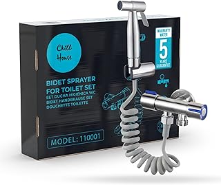 Comprar CHILL HOUSE Ducha Higienica para WC en Acero Inox con Grifo bidet, Manguera y Ducha bidet para Inodoro Completo - Grifo para WC con Ducha inodoro para Duchas Higienicas