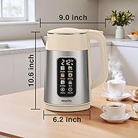 Vista 9 de Mecity Electric Kettle 1.7L Touch Screen Temperature Control Water Boiler, No Plastic Contact with Water. 6 Presets For Tea and Coffee, 2 Hours Keep