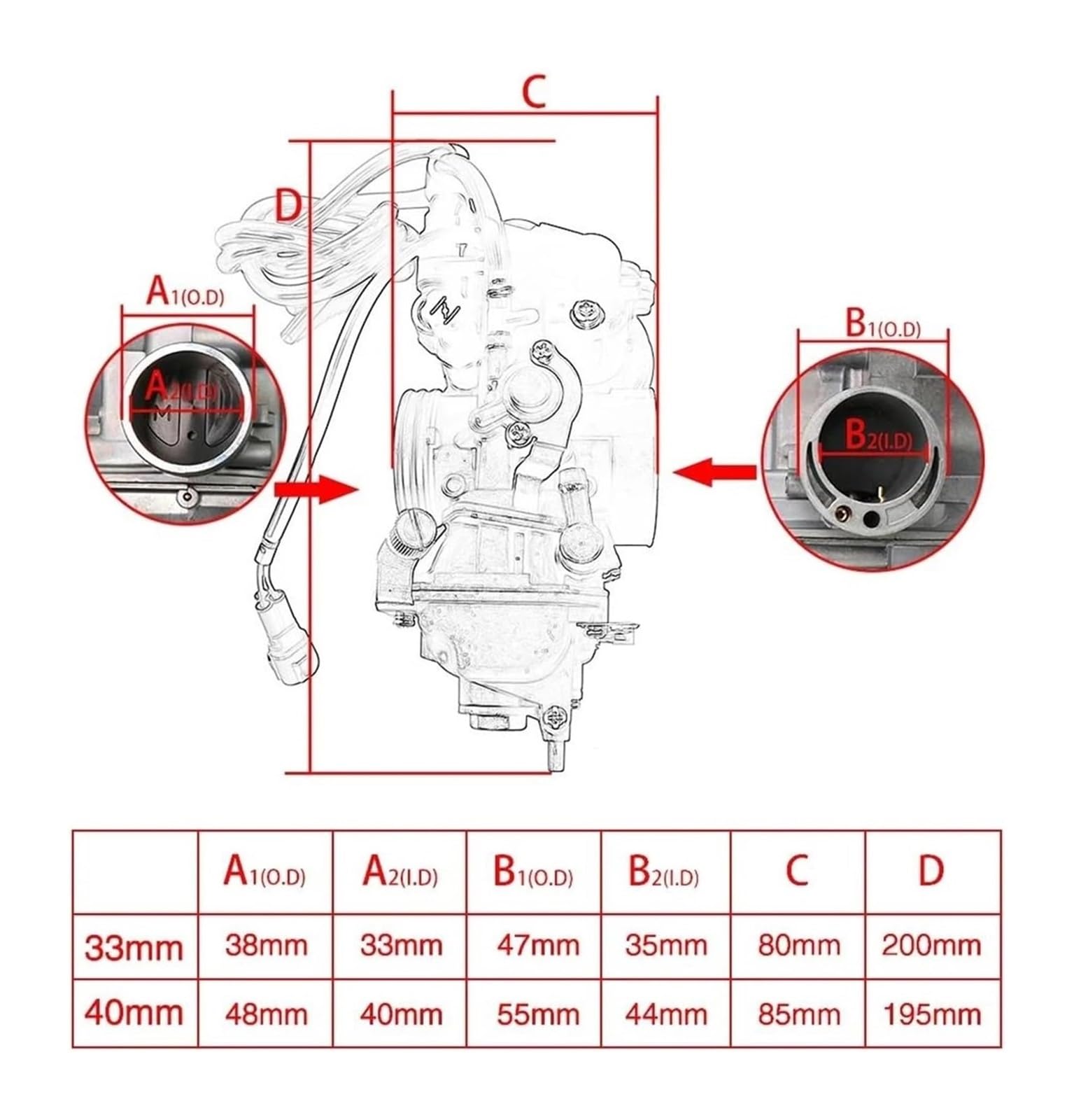 Vergaser-Reparaturset Für CRF450R KX250F RMZ250 RMZ450 40mm CRF450 FCR33 FCR38 40MM RMZ 250 450 Ersatz Vergaser Kit Motorrad