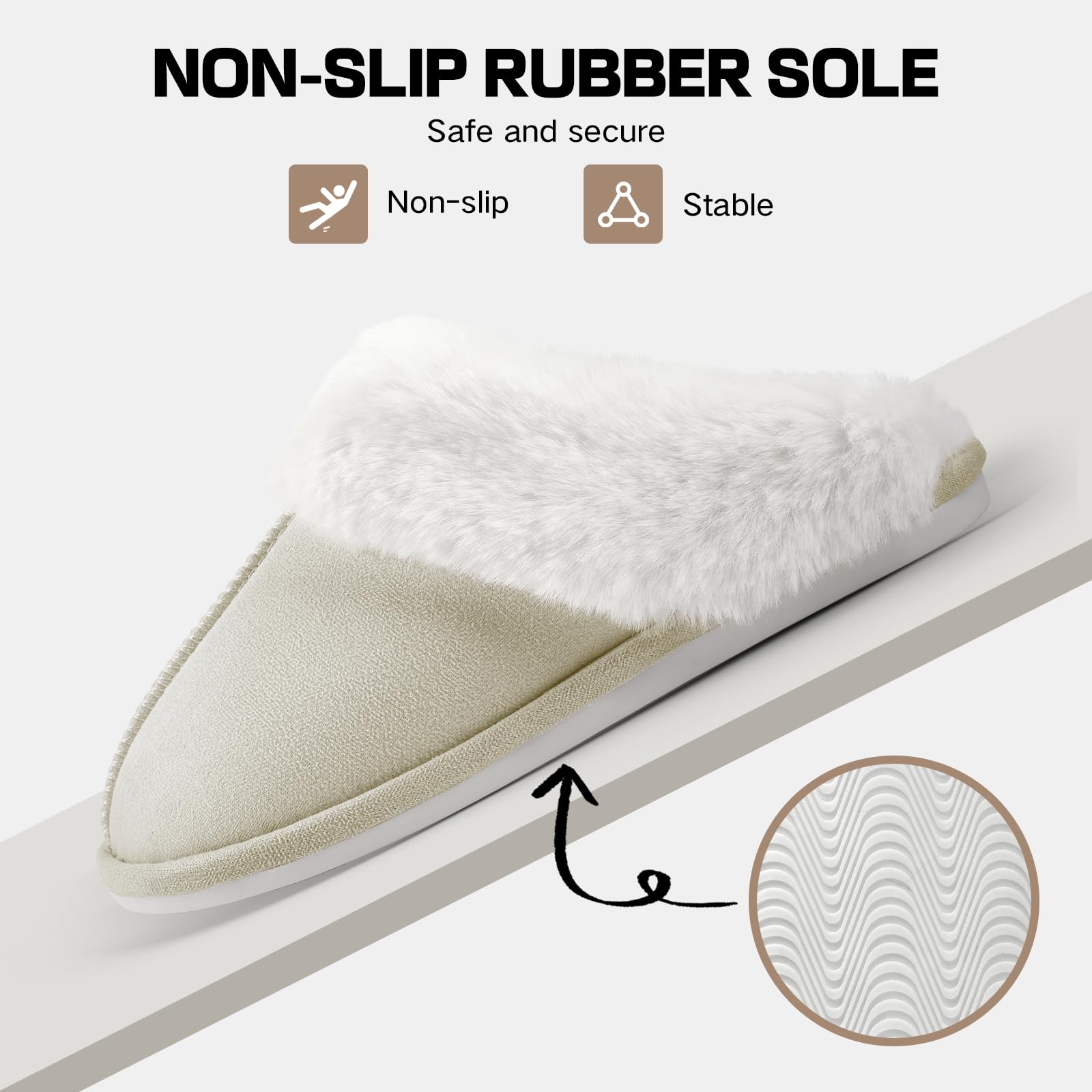 RUVVDR Pantofole Donna Uomo Ciabatte Donna Uomo Invernali Comode Pelose Ciabatte Casa di Cotone Morbido Antiscivolo Slippers Interno & Esterno