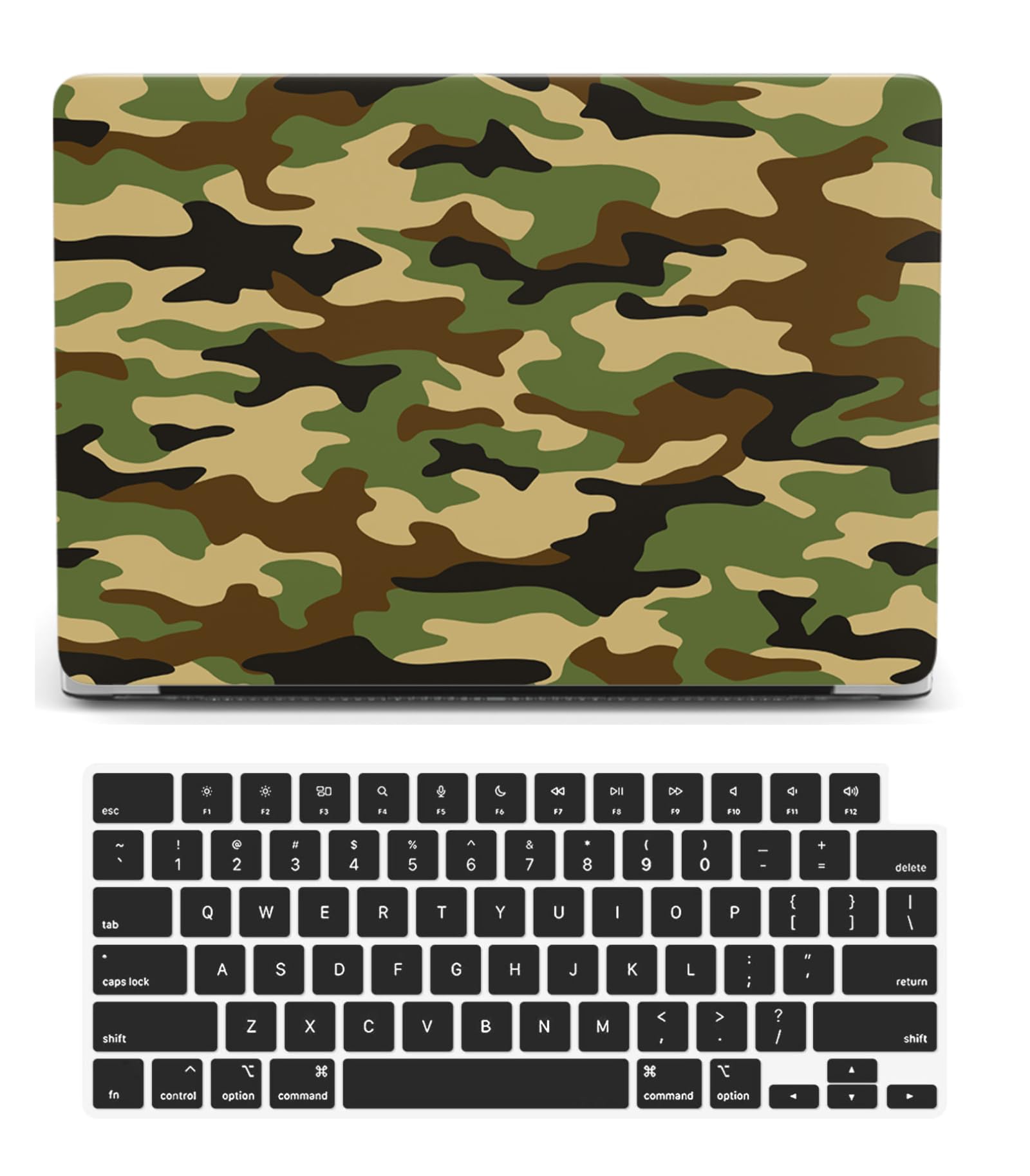 BaocE Case Compatible with MacBook Air 13 Inch 2020 2019 2018 Release A2337 M1 A2179 A1932 with Touch ID, Hard Plastic Protective Case and Keyboard Skin for Air 13.3"" Retina, Camouflage Green