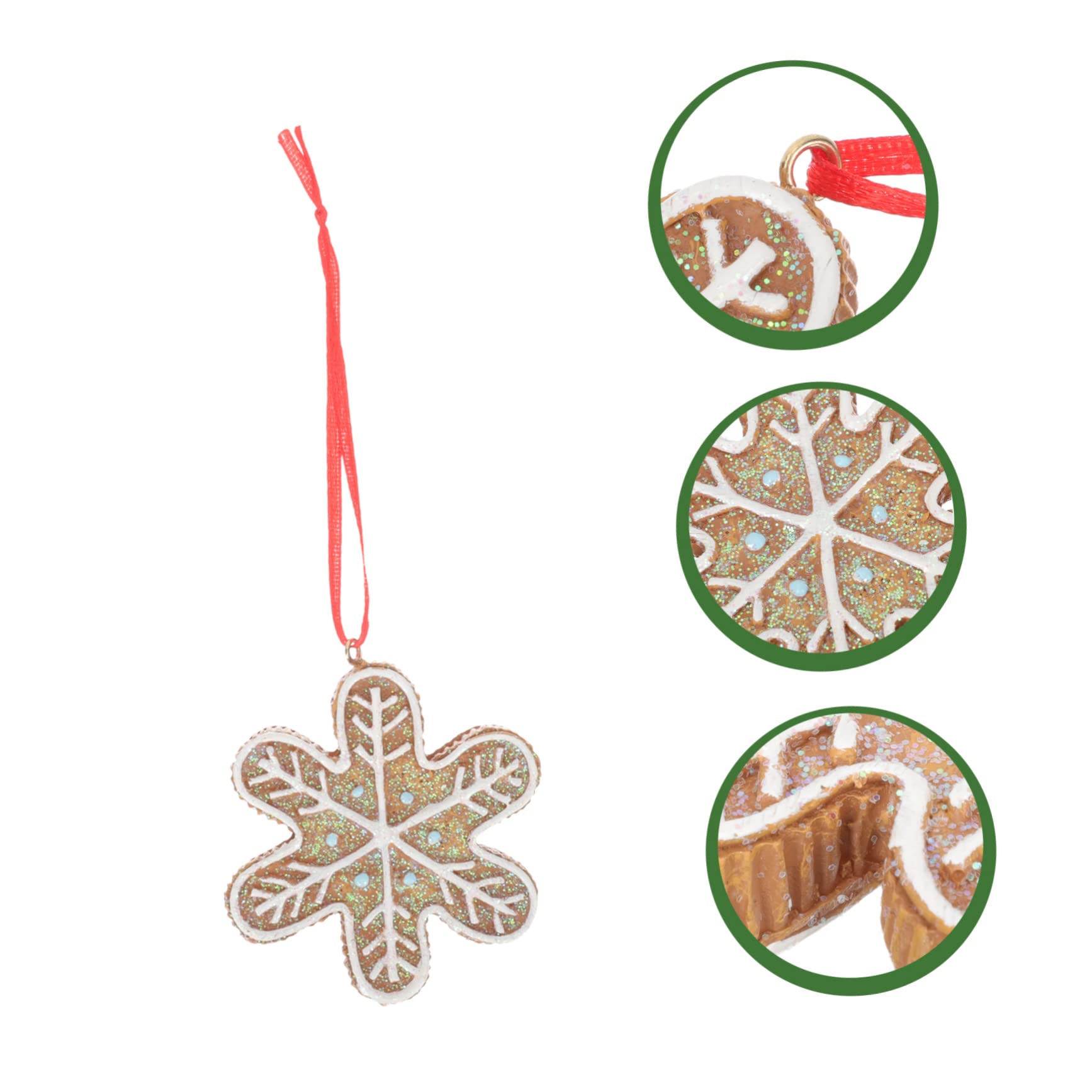 PRETYZOOM Lustige Winterdeko 4 Stück Weihnachtsbaumschmuck Hängende Schneeflocken Weihnachtsdekorationen Hängende Ornamente Hausdekorationen Für Zuhause Weihnachtsfeier Dekoration Hellbraunes Harz