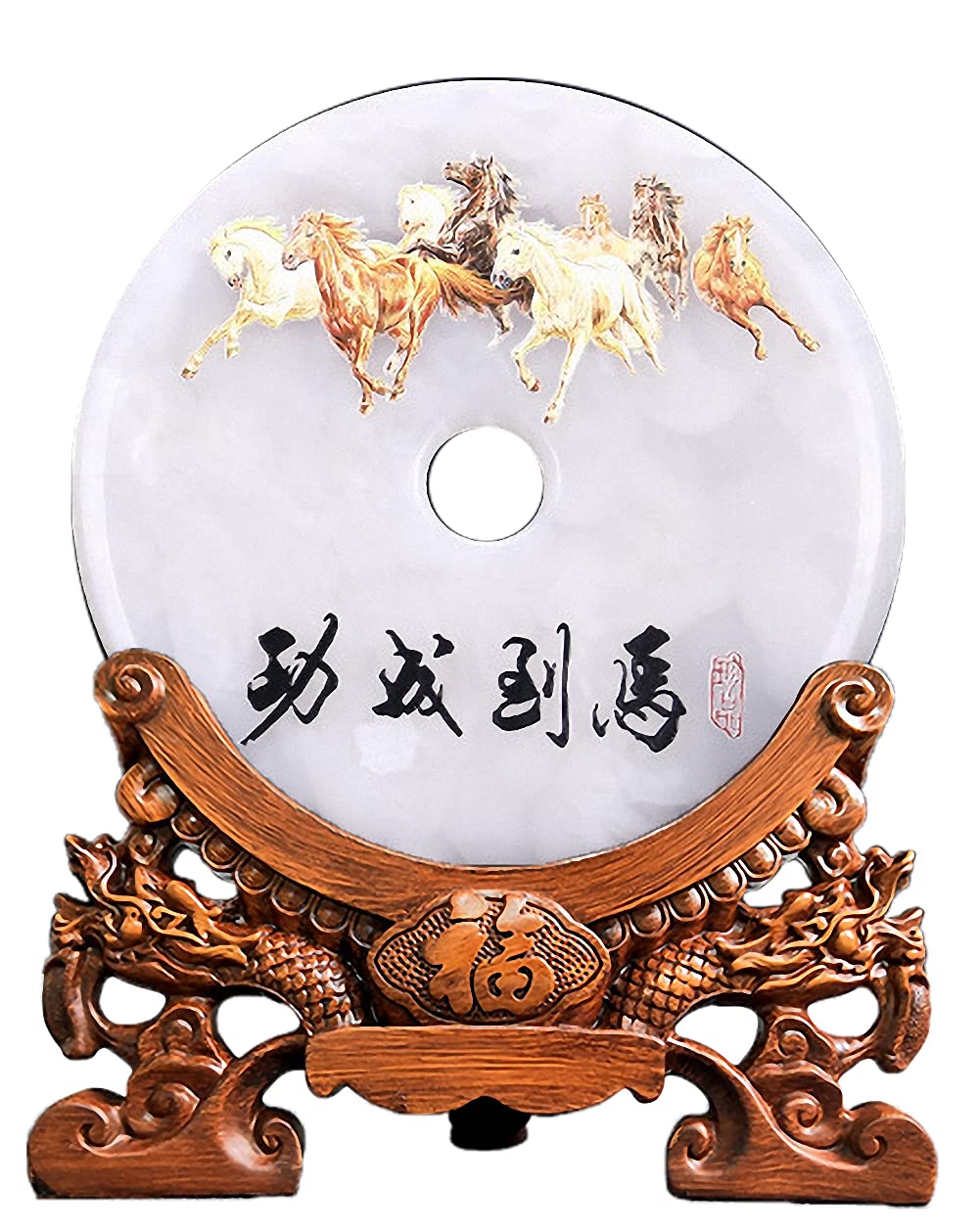 Amazon.com: Natural White /Green Jade Bi Safety Buckle Ring Feng
