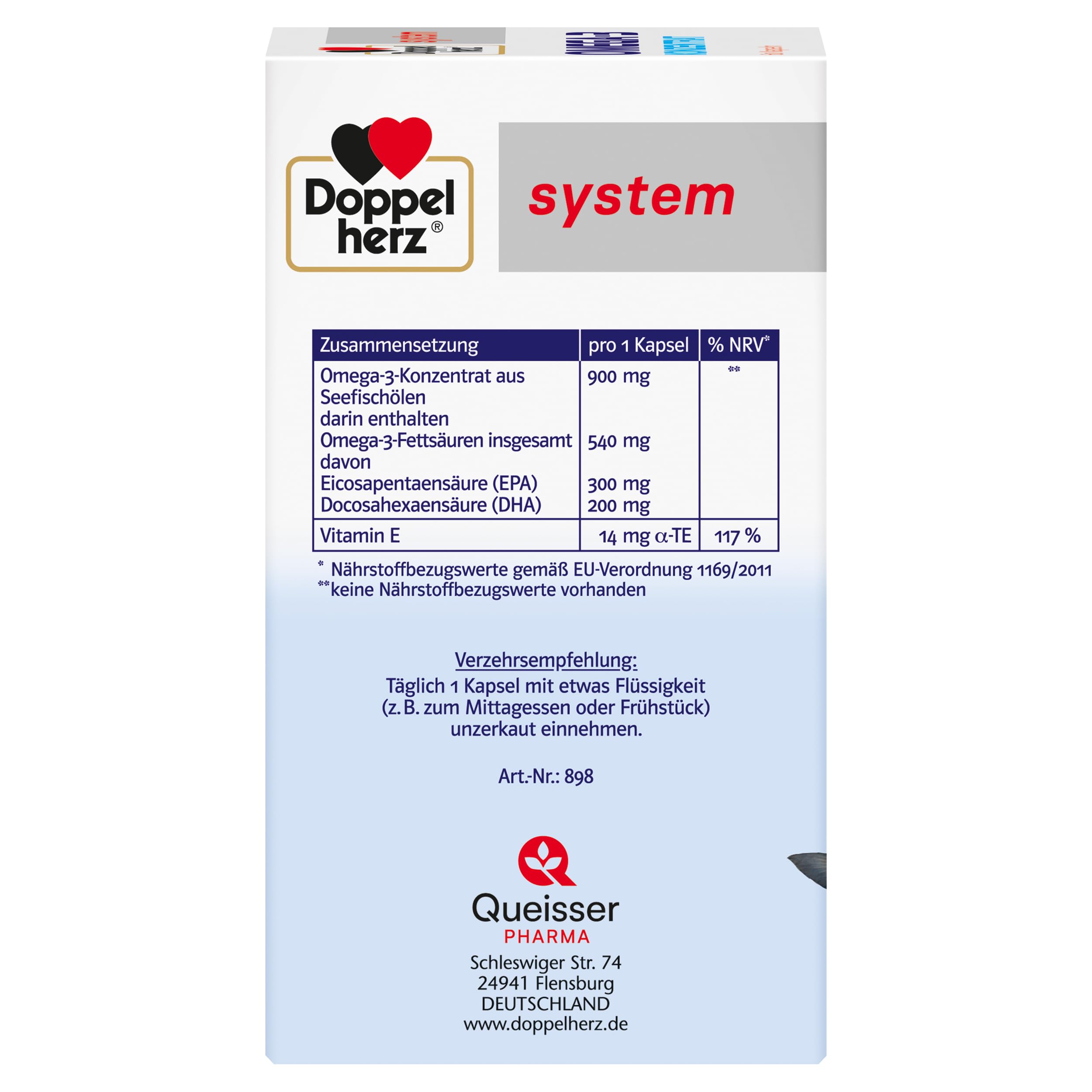 Doppelherz system OMEGA-3 KONZENTRAT, 60 Sztuka Kapsułki
