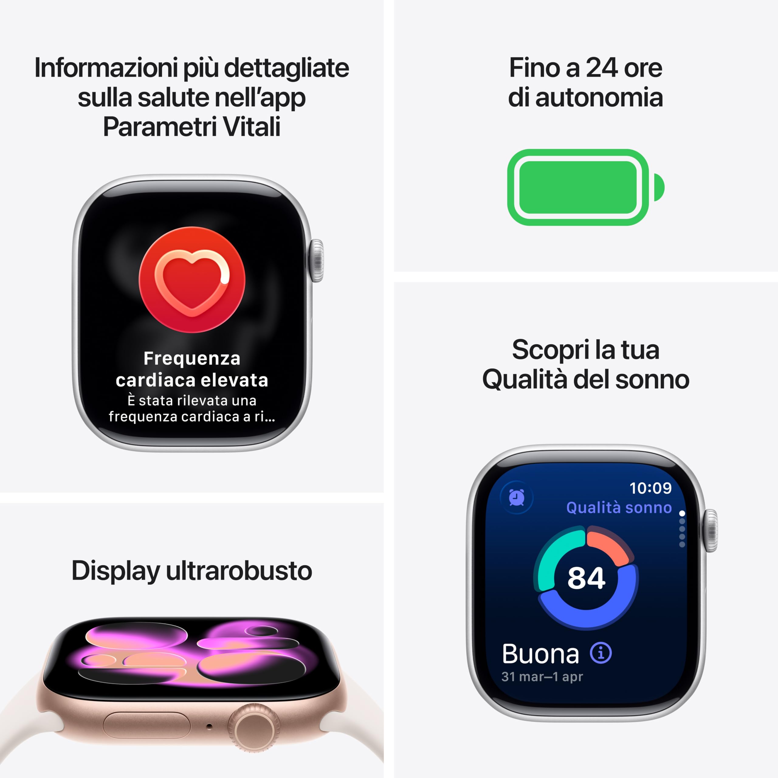 Apple Watch Series 11 GPS, Cassa 42 mm in alluminio grigio siderale con Cinturino Sport nero - M/L