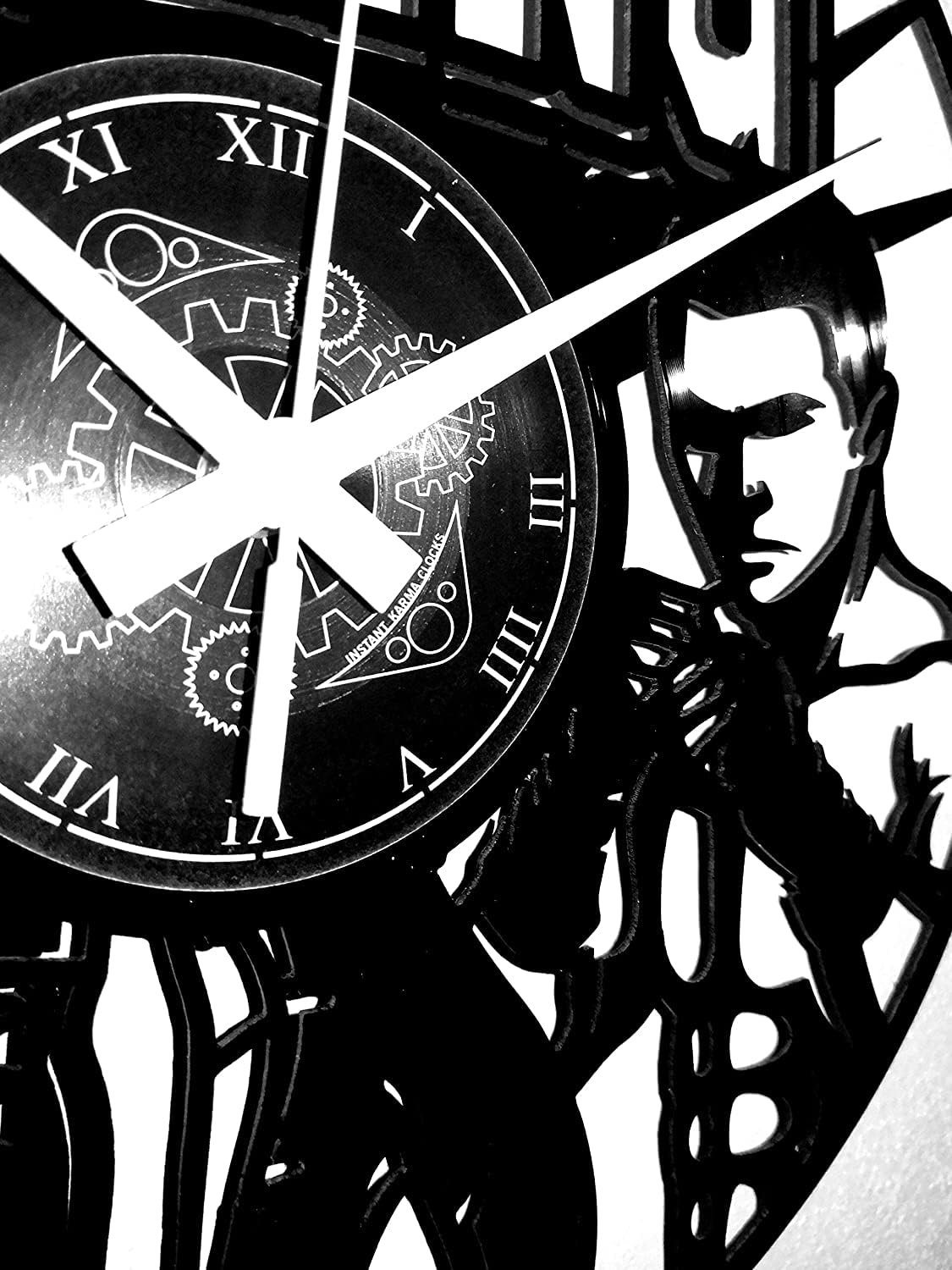 Orologio Da Parete Con Tema Pugilato – Realizzato Su Vinile Autentico, Idea Regalo Per Pugile, Decorazione Palestra, Meccanismo Silenzioso - 2