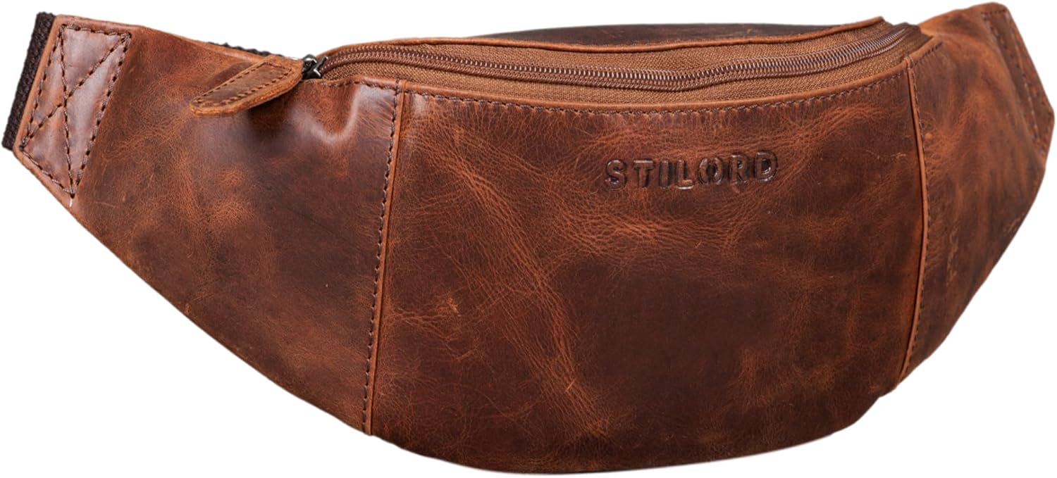 STILORD 'Sam' vintage fanny pack lederen riemtas grote heren heupen tas