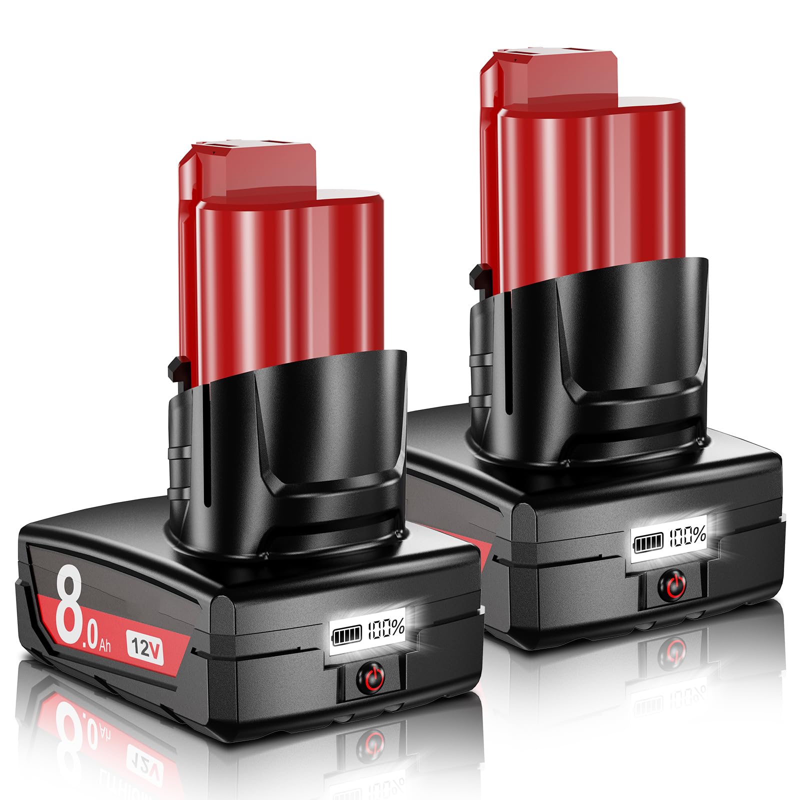 Produktbild von M12 8,0Ah Ersatzakku Für Milwaukee M12B – 12V Li-Ion, 5 Jahre Garantie, 24h Versand