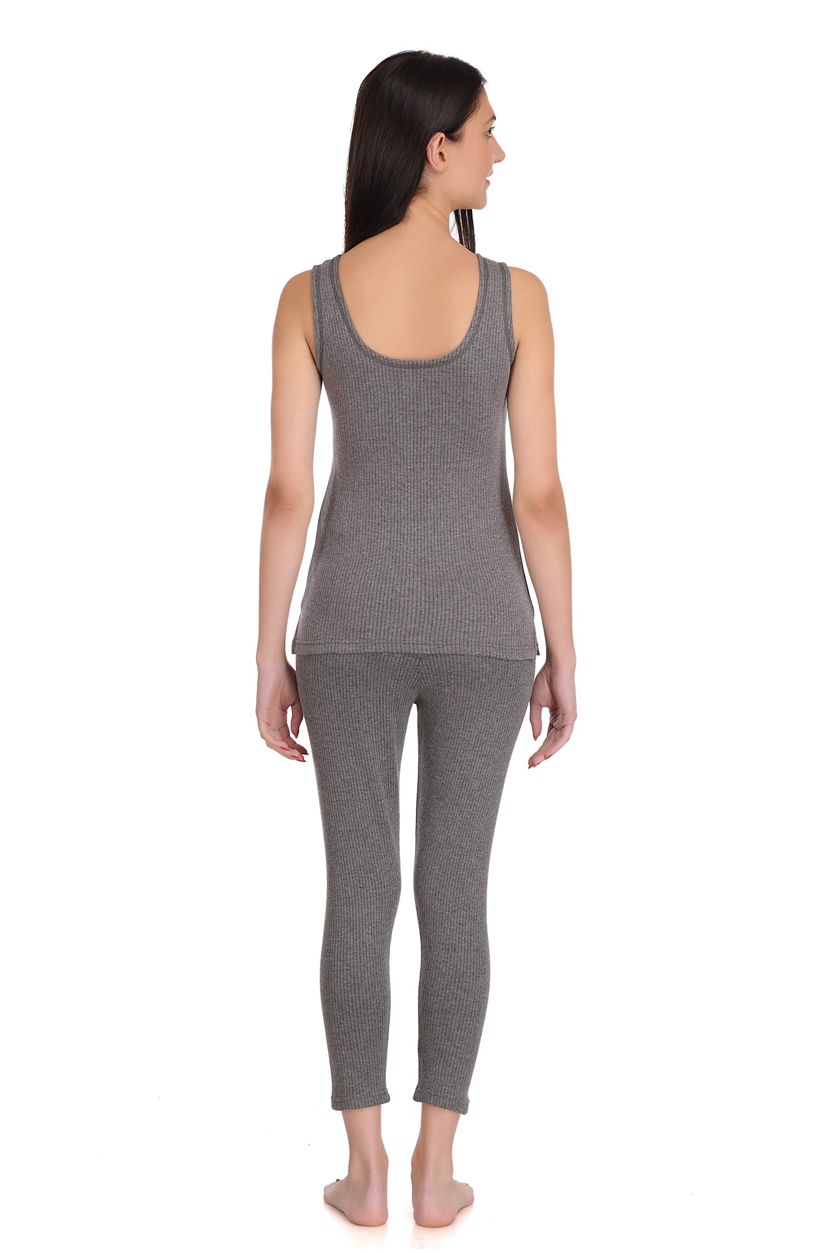 Selfcare Women's Cotton Thermal Top and Pyjama Set (Dark Grey, 5XS)- Pack of 2 3