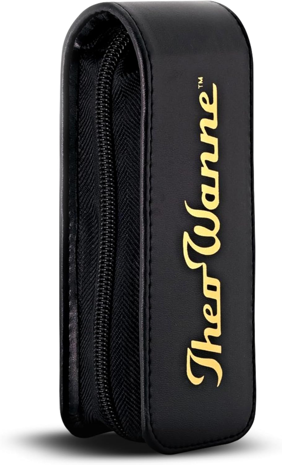 Theo Wanne Leatherette Single Mouthpiece Pouch with Zipper Closure & Soft Padded Pocket for All Our Mouthpieces - Synthetic Leather Soft Case for Secure Storage and Travel Solution - Black - Pack of 1