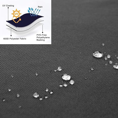 Miniatura 4 de WORUO Paquete de 2 fundas para sillas giratorias para exteriores, 100% impermeables, resistentes a los rayos UV y a desgarros (30 pulgadas de ancho