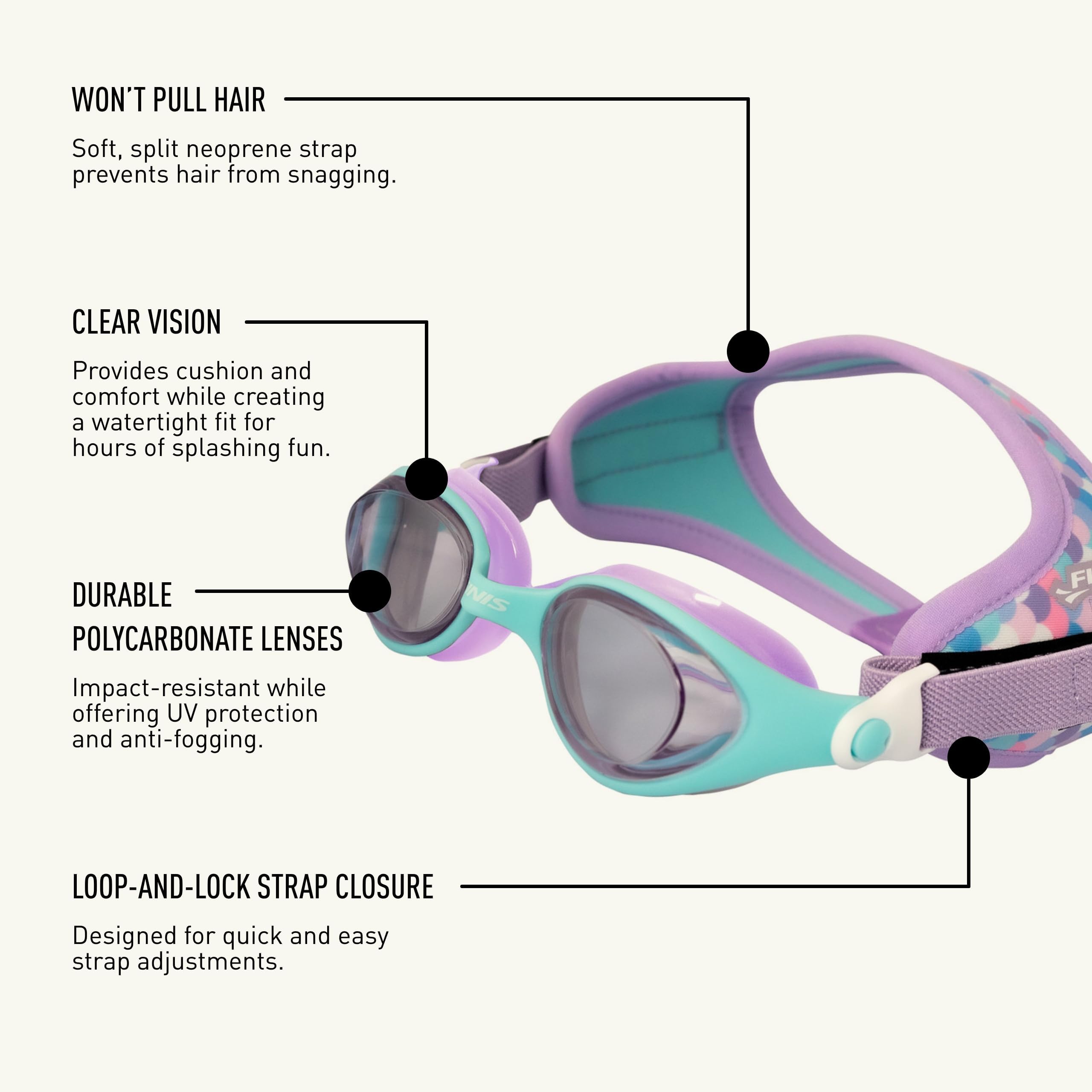 FINIS DragonFly Goggles Lavender Scales - Image 4