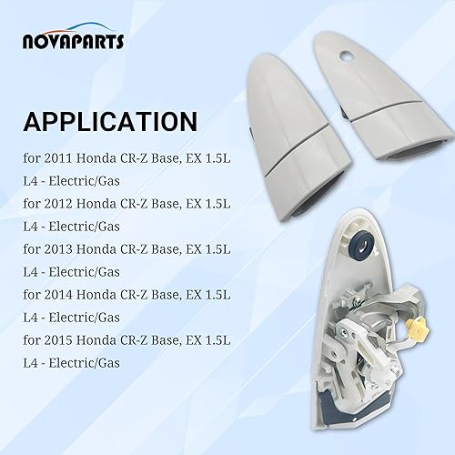 Miniatura 2 de Manija exterior de puerta izquierda y derecha con orificio para llave para Honda CR-Z 72181SZT003 72141SZTG01 2011 2012 2013 20141SZTG01