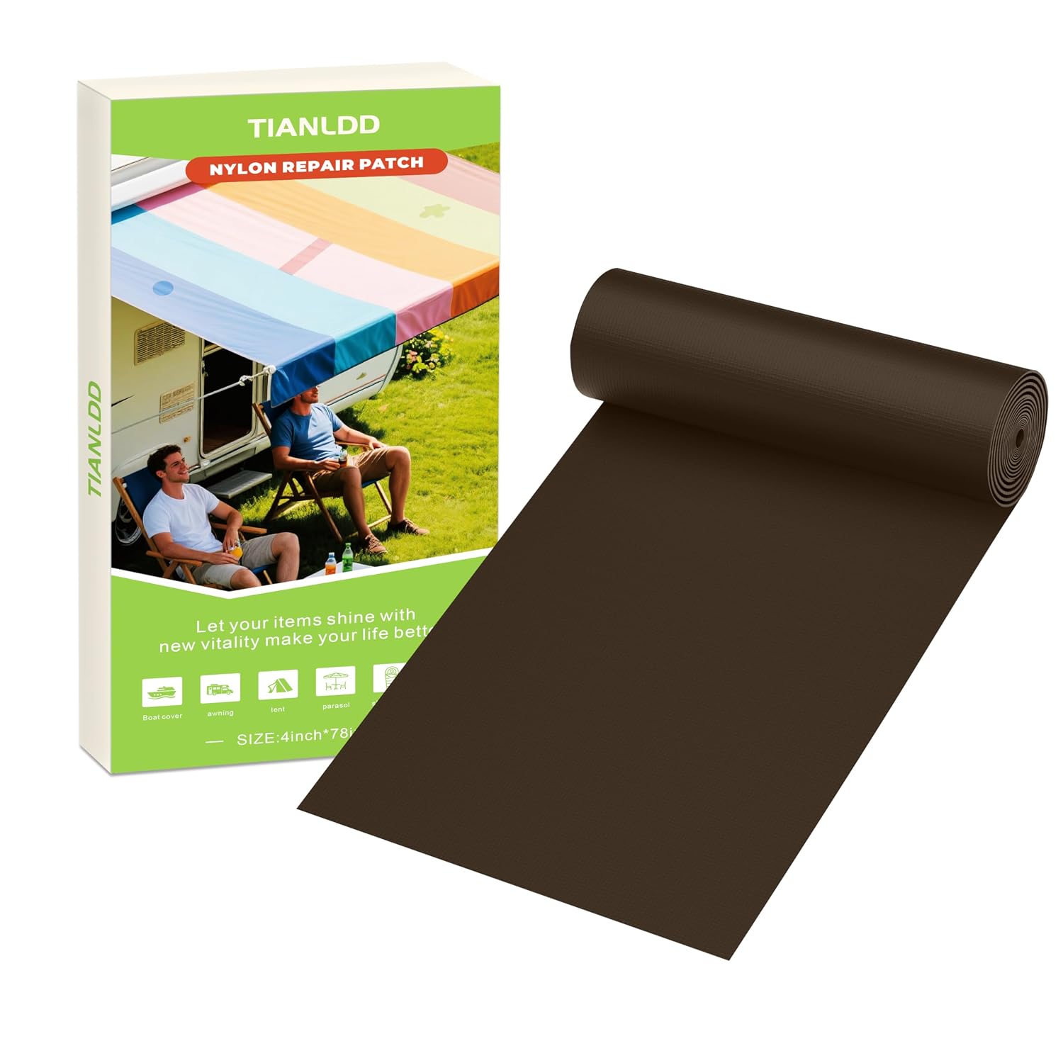 TIANLDD Waterproof Repair Tape for Fabric,RV Awning,Boat Covers,Tents,Tarp,Heavy Duty Outdoor Repair Patch - 3.3IN x 30FT（Transparent）