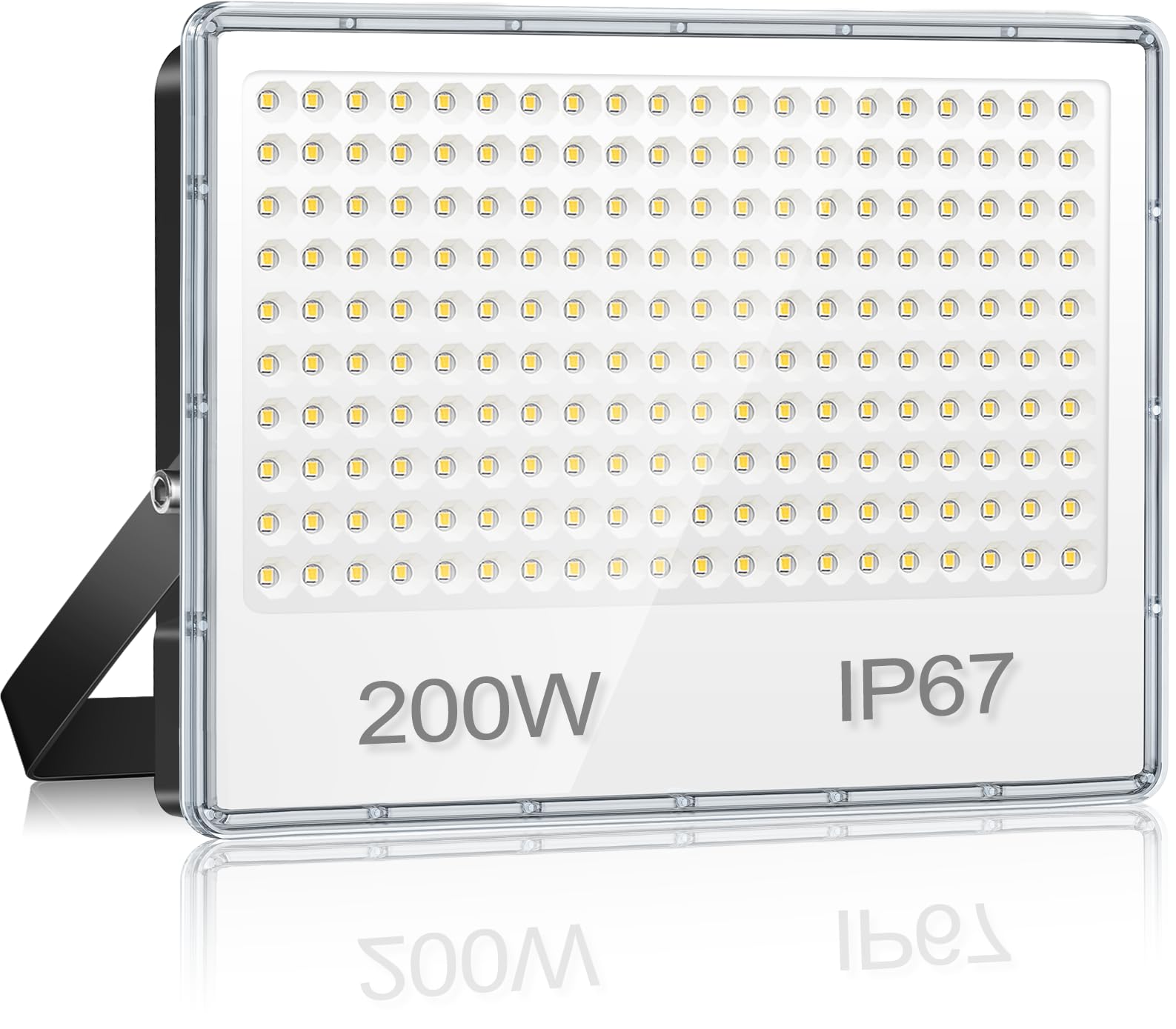 YIQIBRO Outdoor LED Floodlight 200 W, 20000LM 6500K Cool White LED Spotlight, IP67 Waterproof Lamp with 200 LEDs, 85-265 V Outdoor Lighting for Garden, Patio, Garage, Entrance — image 1