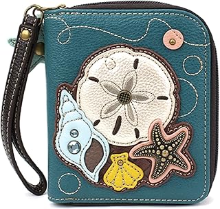 Chala Handbags Sand Dollar Zip-Around Wristlet Wallet