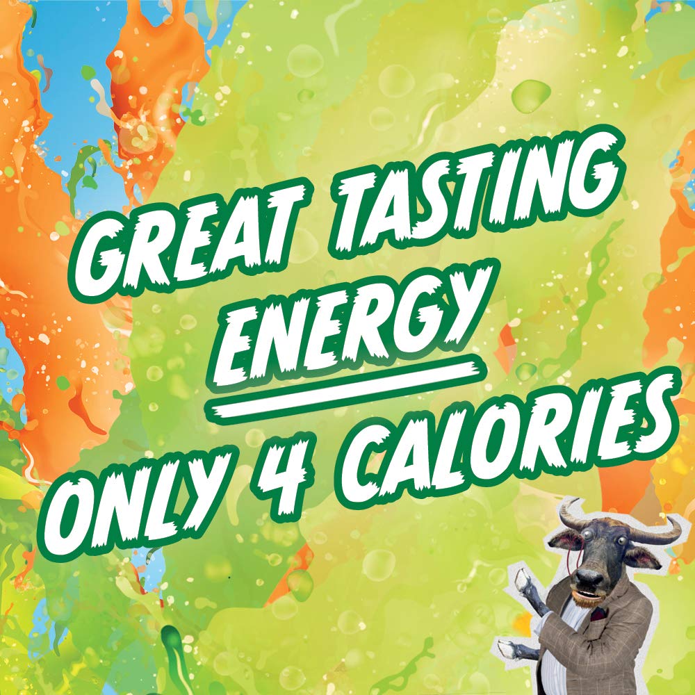 Carabao Energy Drink Sugar Free Green Apple, 12 x 330ml Can Case, Zero