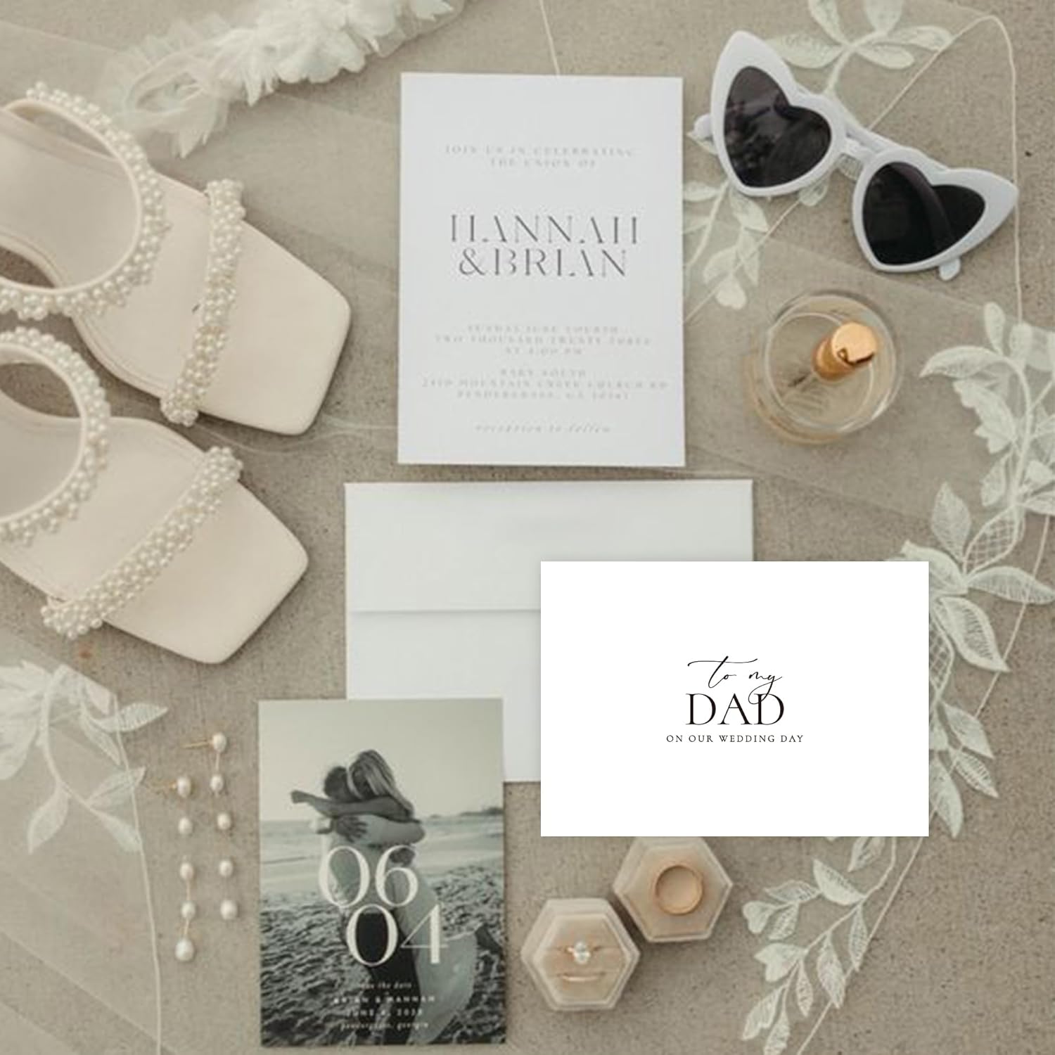 LADY&HOME Set of 2 Wedding Day Cards to Dad and Mom,To My Dad and Mom on My Wedding Day Card (A1:Dad & Mom) - Image 4