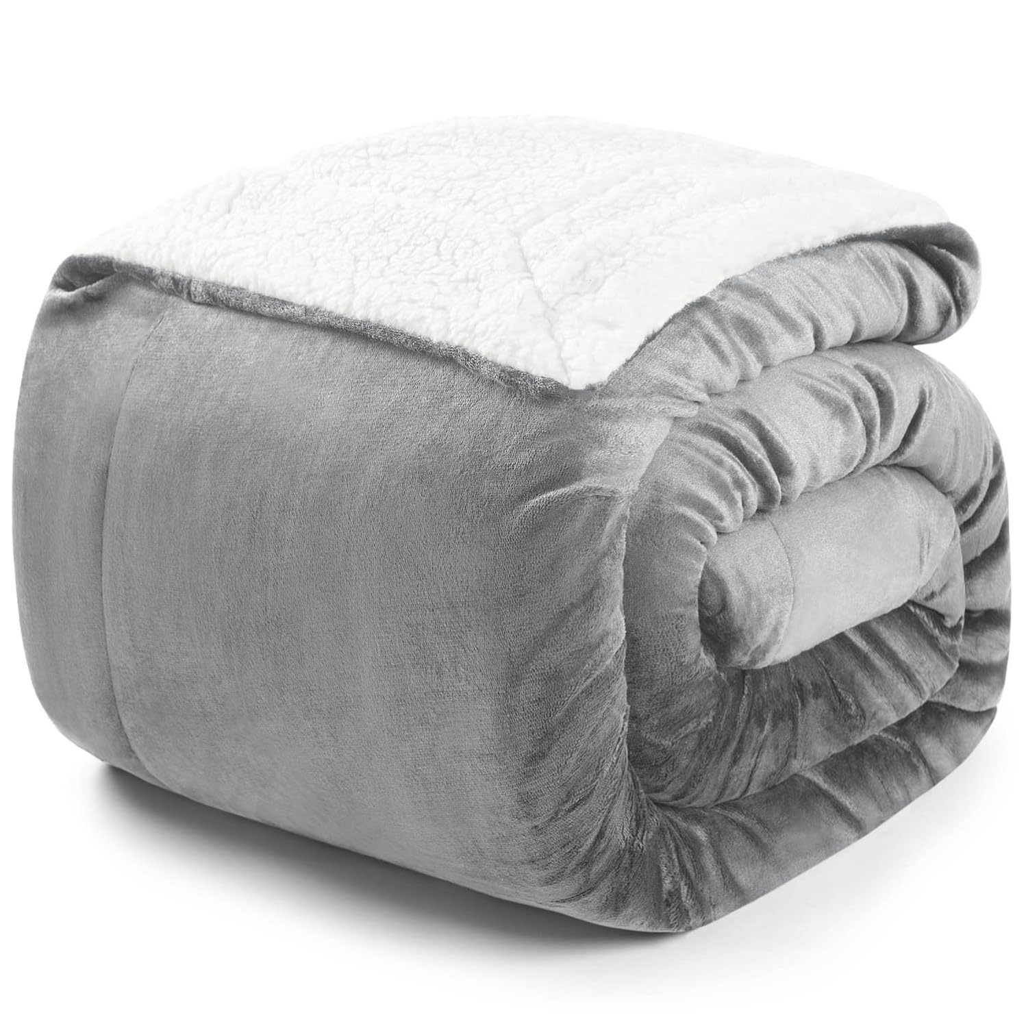 Blumtal Coperta Pile - Plaid Divano Super Morbida - Coperta Plaid Sherpa di Alta qualità - Coperta Letto Singolo Sherpa - Certificata OKEO-Tex - 150 x 200 cm - Grigio