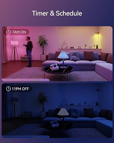 Miniatura 9 de Matter - Bombillas inteligentes, bombilla que cambia de color para Halloween, requiere concentrador, A19 60W, WiFi de 2.4 GHz, solo compatible con