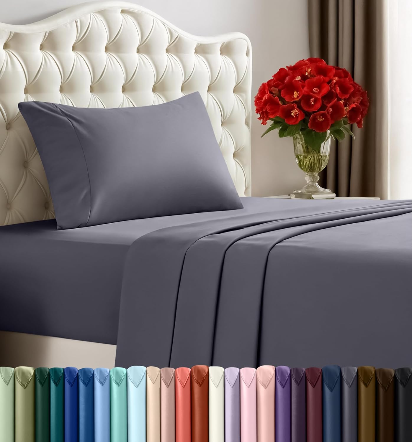 Utopia Bedding Twin XL Sheets - 3 Piece Bedding - Brushed Microfiber - Shrinkage and Fade Resistant - Easy Care (Twin Extra Long Grey)