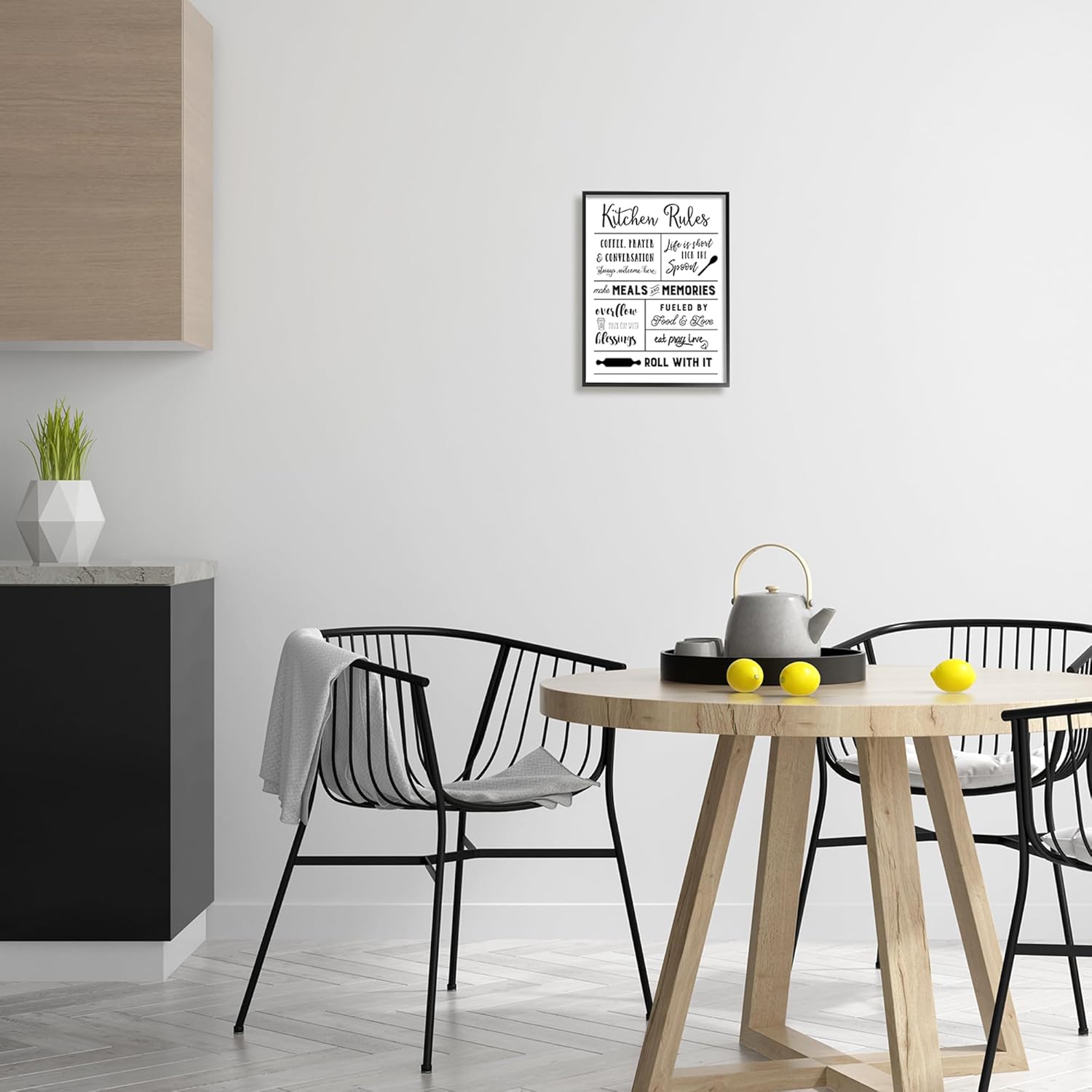 Stupell Industries Minimal Kitchen Rules Chart Framed Giclee Art by Amanda Murray