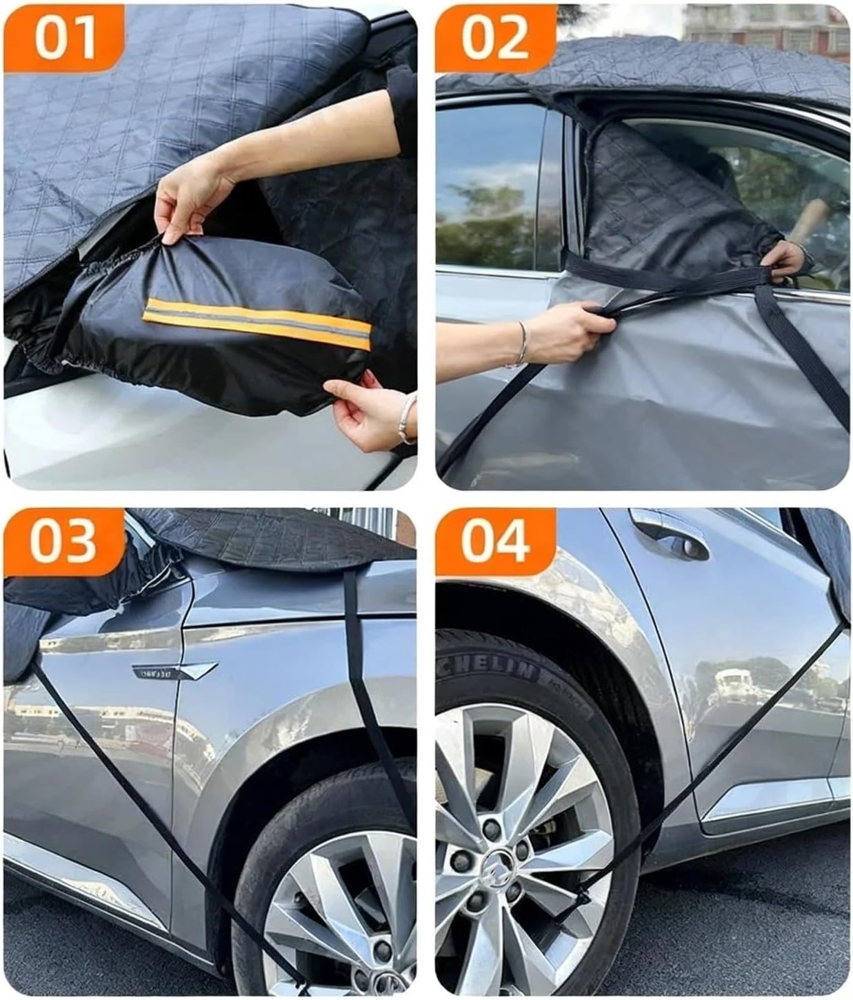 Snow Protection for Cars Car Windshield Snow Cover Ice Frost Prevention Winter Side Window Glass Protection Sunshade Exterior(Silver)