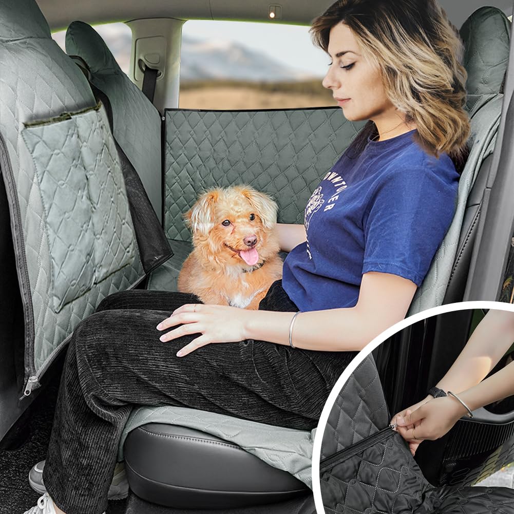 TESBEAUTY Funda de asiento para perro para Tesla Model Y Tesla Model 3 Tesla Model S Funda de asiento trasero para mascotas 100% impermeable todo protegido antiarañazos