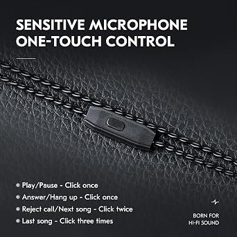 2M 2pin IEM Cable,2-Meter Long Earbud Cords with Silver-Plated Headphone Extension Cable Compatible with Moondrop CHU II,for Truthear Hexa/Zero/Pure,KZ ZST/ZST-X/AS10 (Black, 2PIN 3.5MM with Mic)
