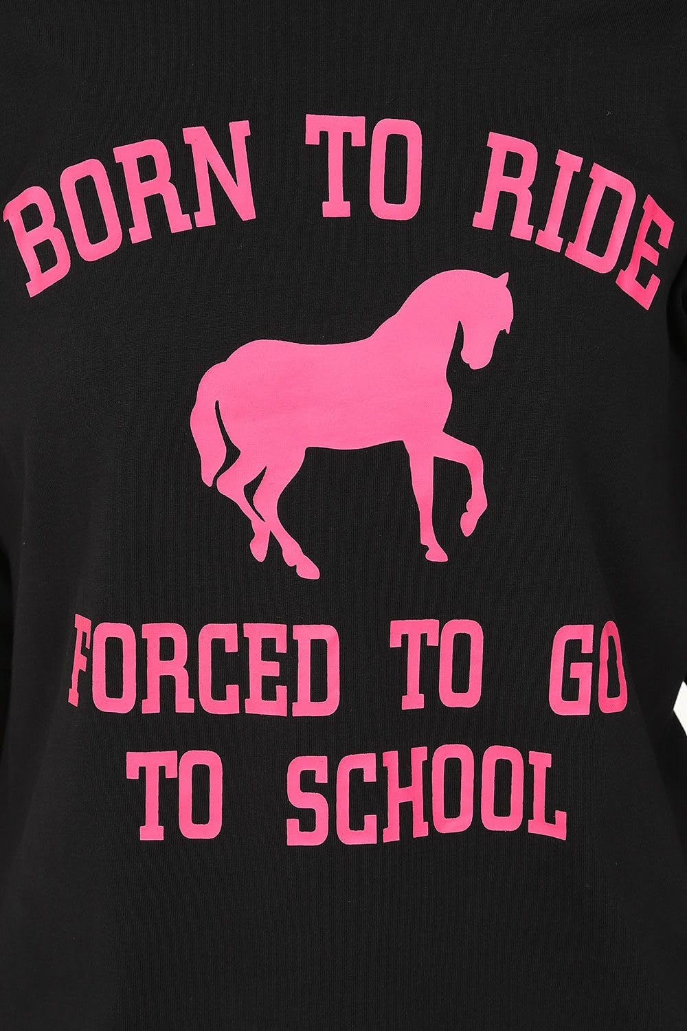 thepyjamafactory Born To Ride Forced To Go To School Ragazze Lungo Cotone Pigiama Pjs per Bambini