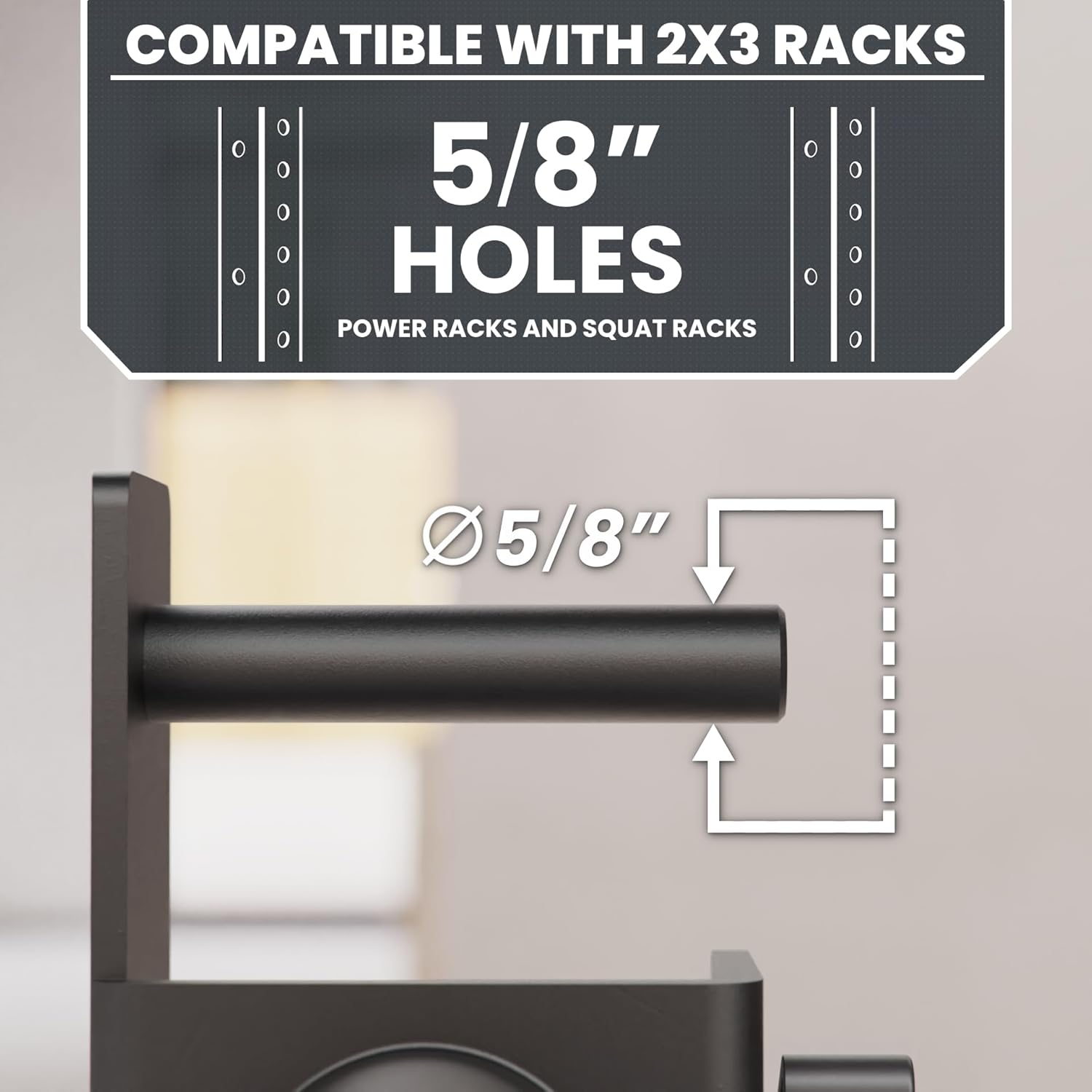 Synergee Weight Plate Storage Peg for Power & Squat Racks. Fits 2x2, 2x3 & 3x3 Racks. Rack-Mounted Plate Holder for Olympic Weight Plates.