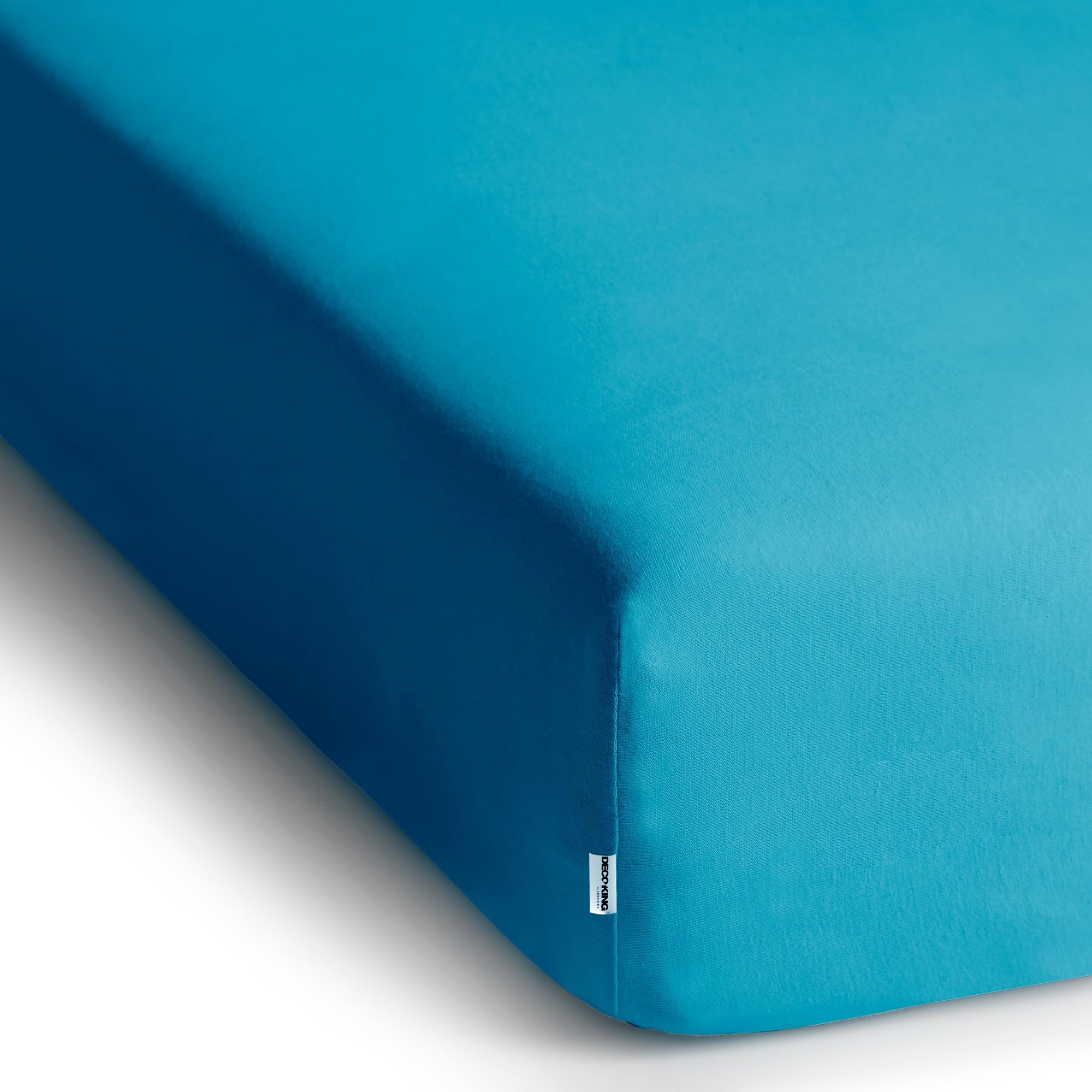 DecoKing Fitted Sheet Super Emperor 100% Combed Cotton Soft Jersey Bed Sheet 200x220-220x240 cm Zyan Amber - Image 3