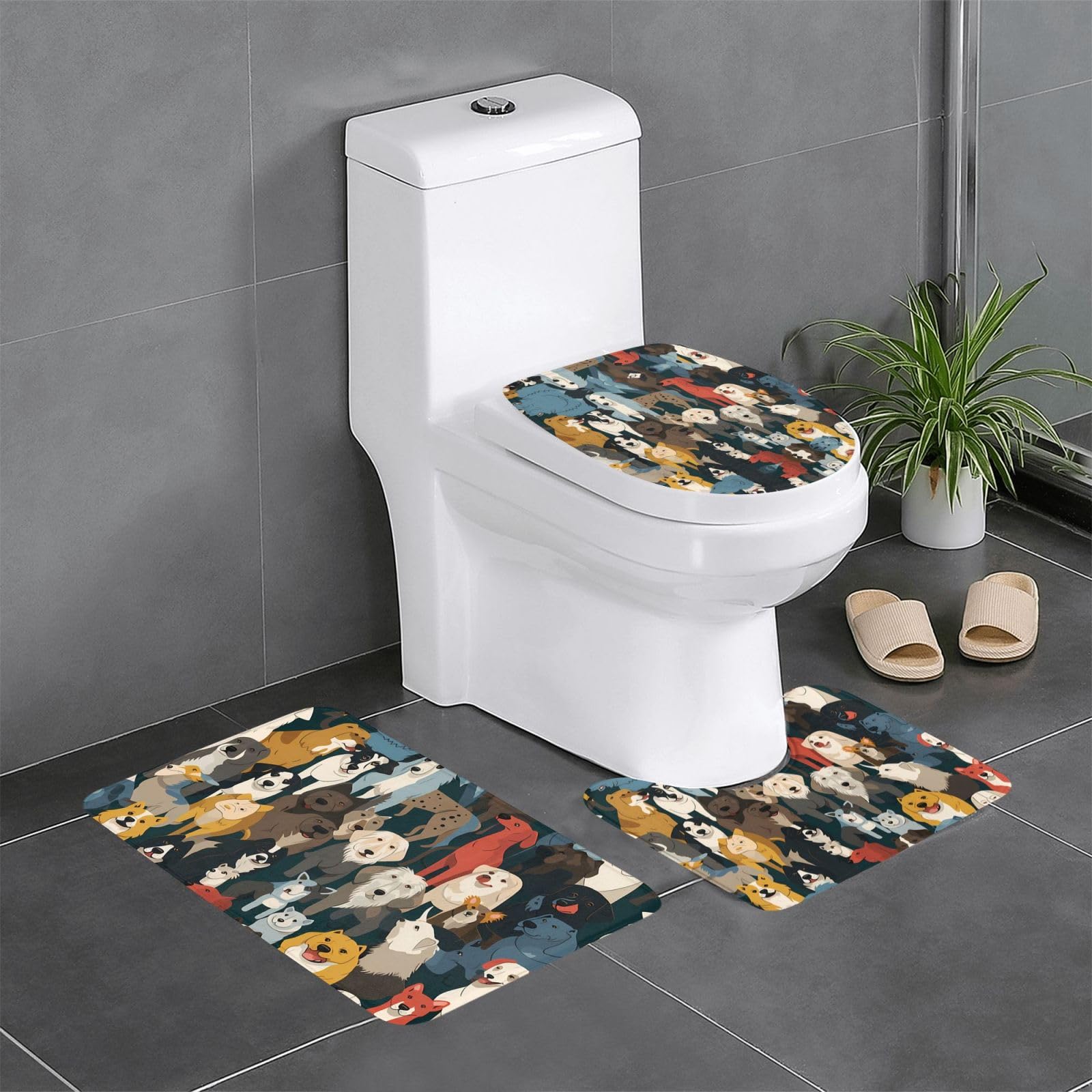 Tapis de salle de bain chiens antidérapant pour éviter les glissades au lavabo
