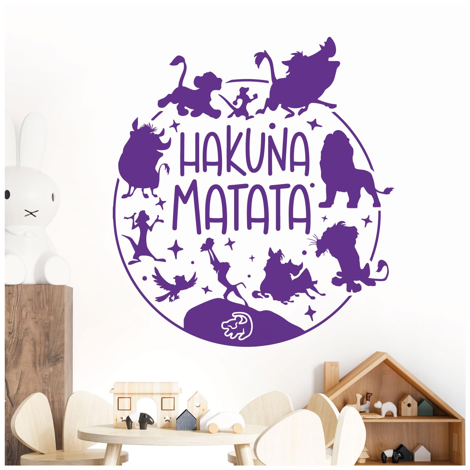 Hakuna Matata - Lion King Inspired Children's Vinyl Wall Decal Sticker [Large] [Purple]