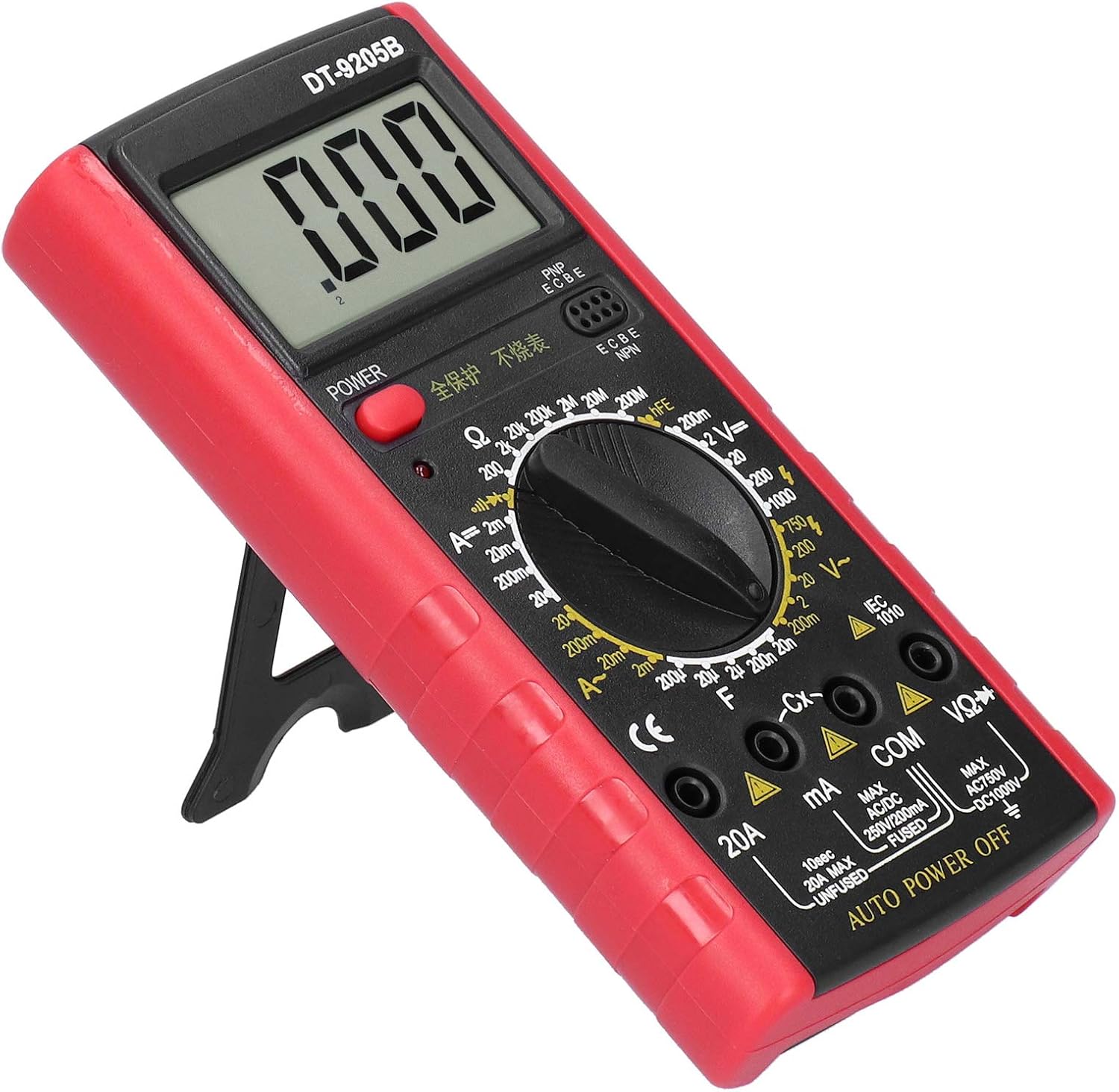 LiebeWH DT9205B Digital Multimeter on its kickstand