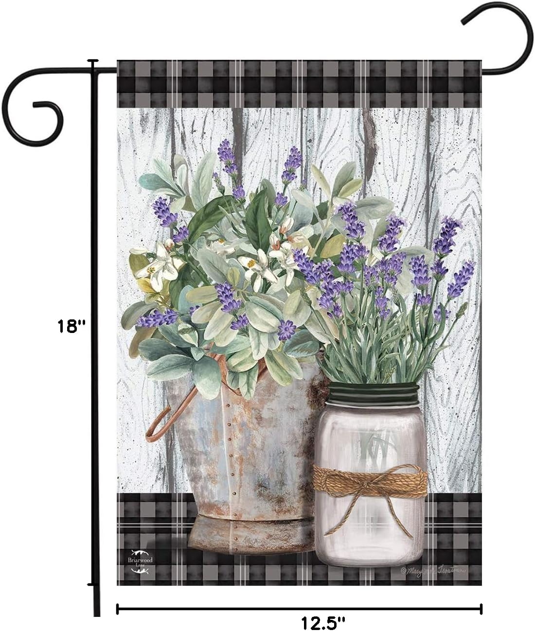 Rustic Lavender and Greenery Outdoor Garden Flag