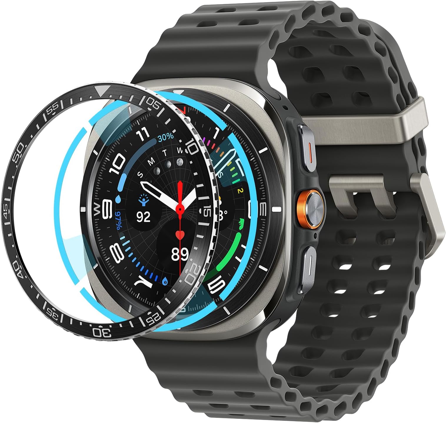 Galaxy Watch Ultra Case Bezel Ring Frame Galaxy Watch Style Bezel Tune ACS08428 (Black)