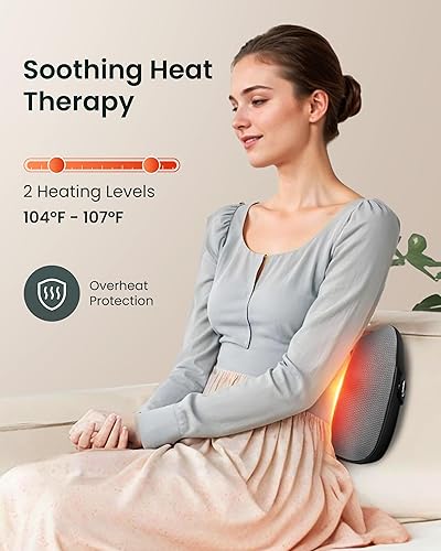 Miniatura 3 de Snailax Shiatsu - Masajeador de espalda para aliviar el dolor de tejido profundo, masajeador inalámbrico de cuello y espalda, masajeador de cuello