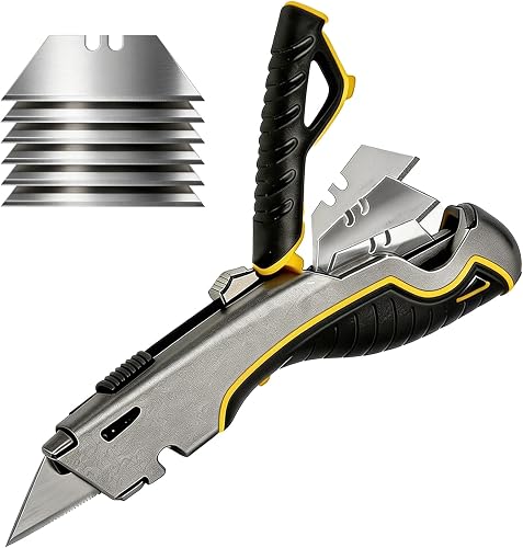 LONLEEYU Utility Knife Set, Quick Change Box Cutter Retractable, Zinc Alloy