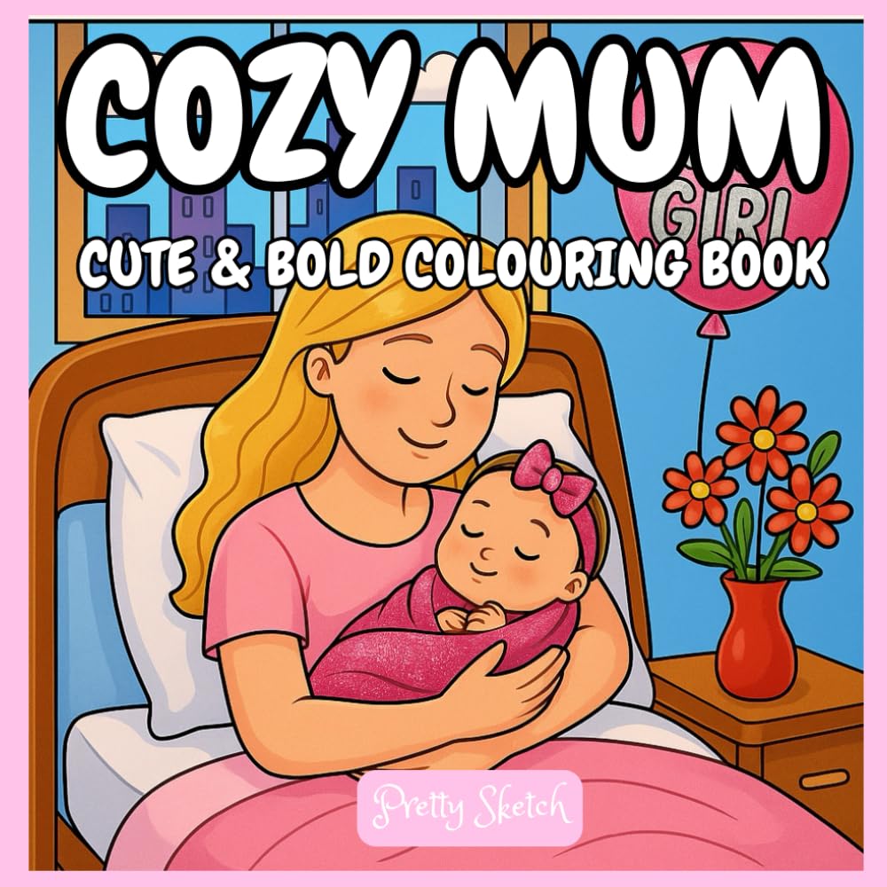 Cozy Mum: Colouring Book For Adults And Kids Featuring Super Cute Mum Moments With Easy And Simple Designs For Relaxation