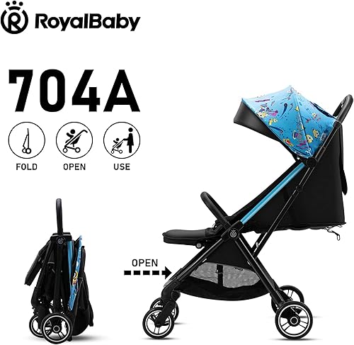 Miniatura 10 de Royalbaby Cochecito de bebé ligero con plegado compacto, cochecito de viaje para niños pequeños apto para avión, cochecito paraguas infantil con