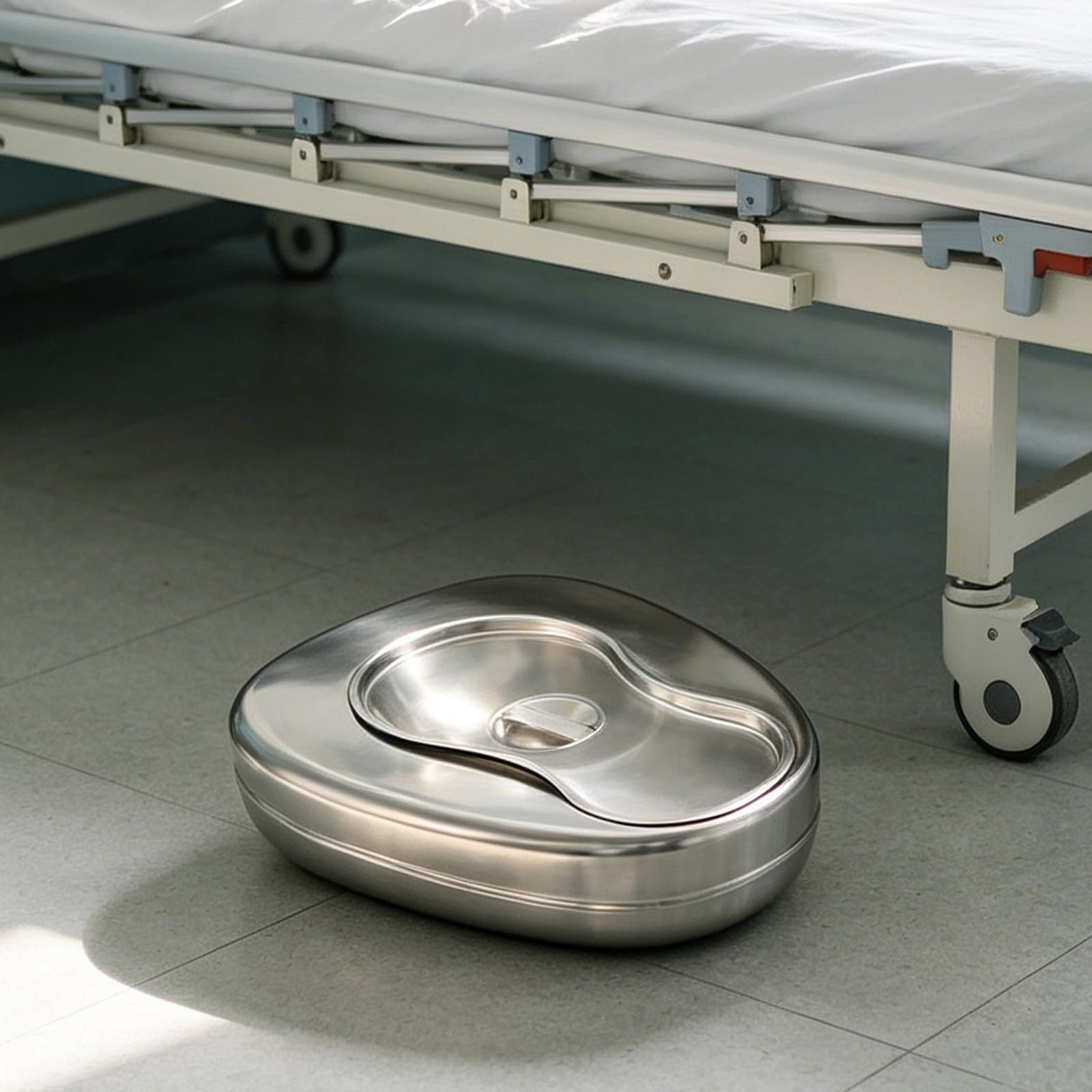 Orinal de Acero Inoxidable con Tapa para Adultos y Ancianos